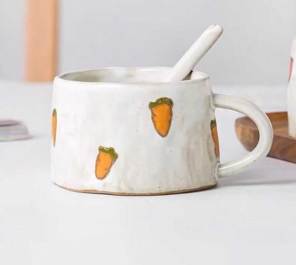 Cute Fruit Japanese Stoneware Mugs - Adorable Ceramic Cups for Coffee, Tea, and More