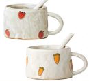 Cute Fruit Japanese Stoneware Mugs - Adorable Ceramic Cups for Coffee, Tea, and More