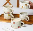 Cute Fruit Japanese Stoneware Mugs - Adorable Ceramic Cups for Coffee, Tea, and More