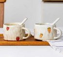 Cute Fruit Japanese Stoneware Mugs - Adorable Ceramic Cups for Coffee, Tea, and More