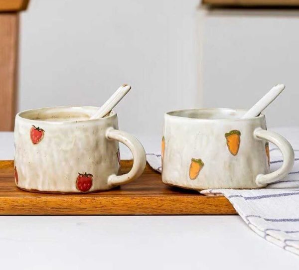 Cute Fruit Japanese Stoneware Mugs - Adorable Ceramic Cups for Coffee, Tea, and More - Image 4
