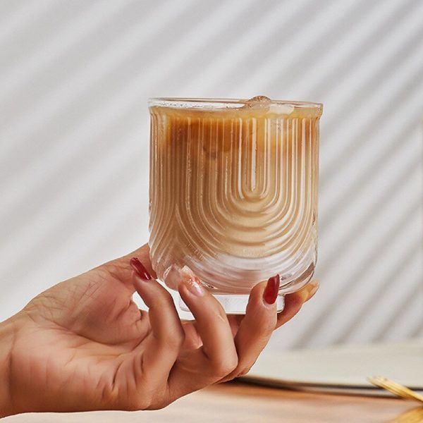 American Ice Latte Glass Coffee Cup – Chic Kawaii Wave Design for Stylish Beverage Lovers - Image 3
