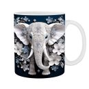 3D Elephant Flowers Mug – Customizable Ceramic Coffee Mug for Animal Lovers