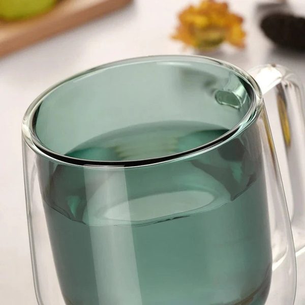 Colourful Double Walled Transparent Coffee Mug - Image 4