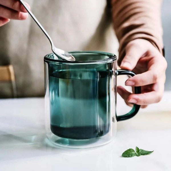 Colourful Glass Double Walled Coffee Mug - Image 4
