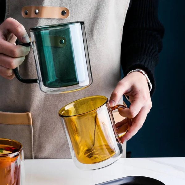 Colourful Glass Double Walled Coffee Mug - Image 2