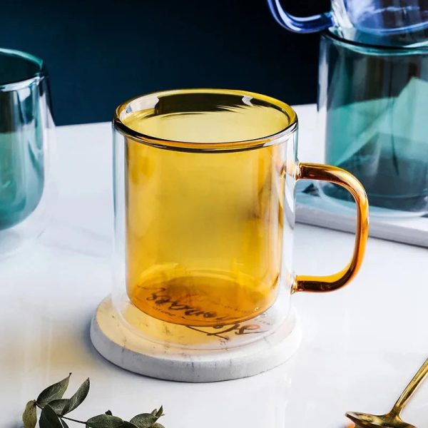 Colourful Glass Double Walled Coffee Mug - Image 5
