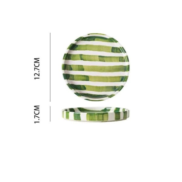 Hand Drawn Striped Ceramic Mug & Saucer - Image 9