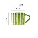 Hand Drawn Striped Ceramic Mug & Saucer