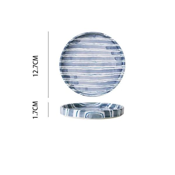 Hand Drawn Striped Ceramic Mug & Saucer - Image 8