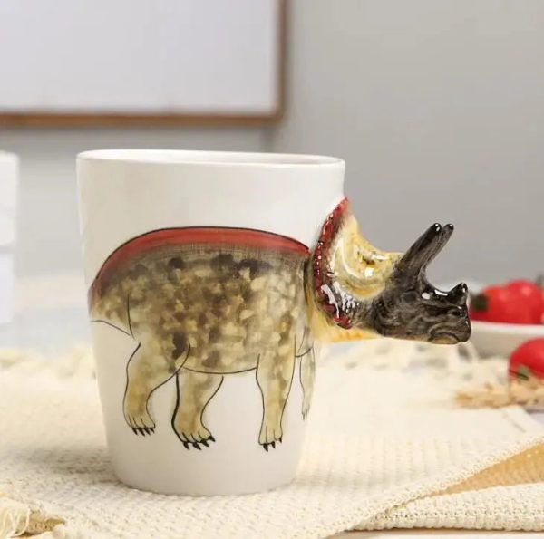 Hand Painted Ceramic Dinosaur Mug – 3D Coffee Cup with Unique Design, 350ml - Image 8
