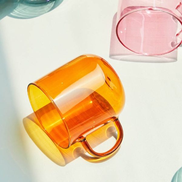 Heat Resistant Coloured Glass Coffee Cup - Image 7