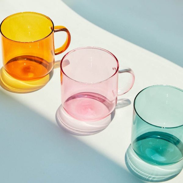Heat Resistant Coloured Glass Coffee Cup - Image 2