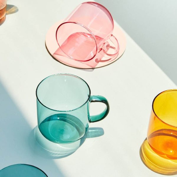 Heat Resistant Coloured Glass Coffee Cup - Image 3