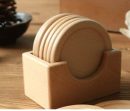 Japanese Style Six Piece Wooden Coaster Set